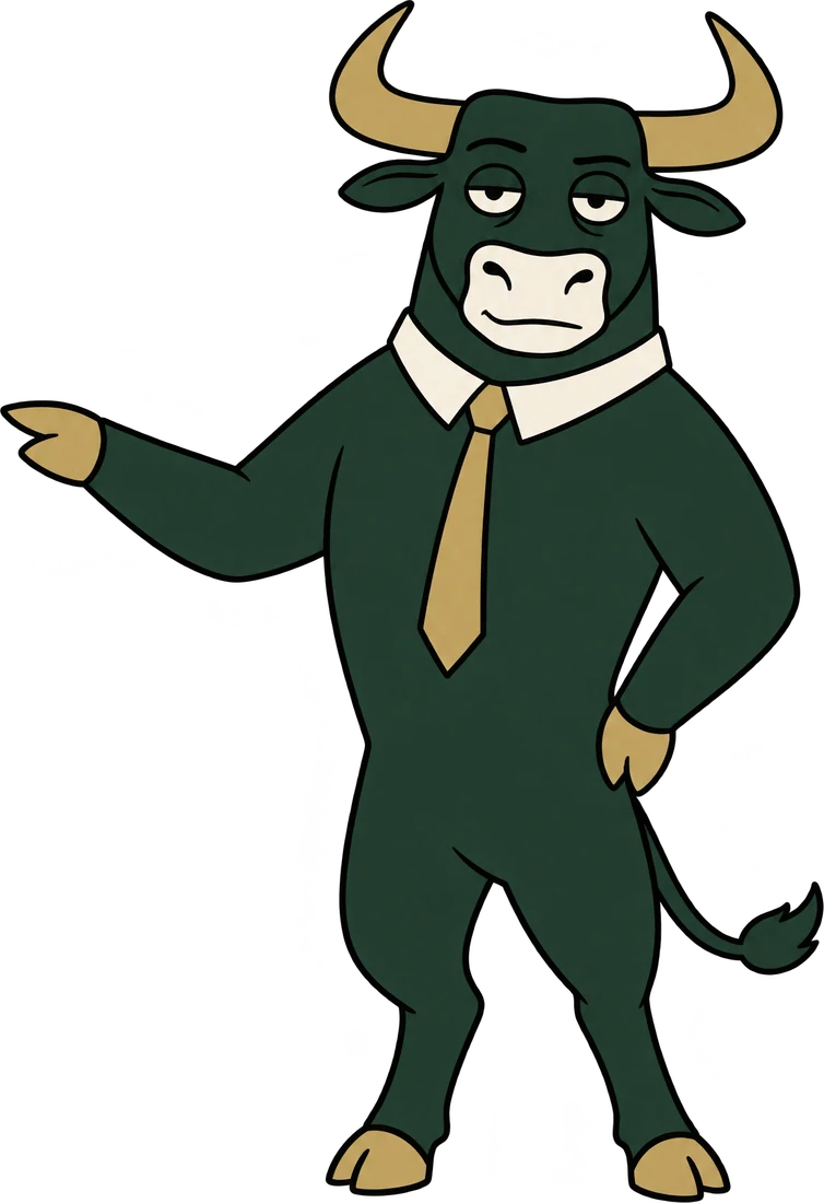 Bully, de pie, señala hacia los vídeos